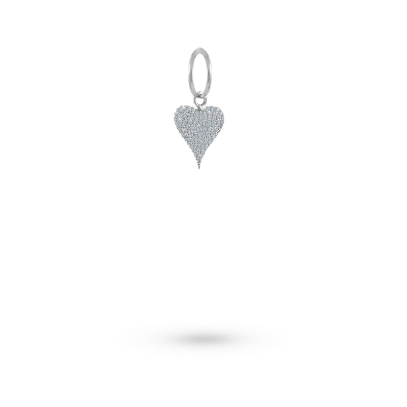 White Gold Heart Charm