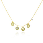 yellow gold love disk necklace
