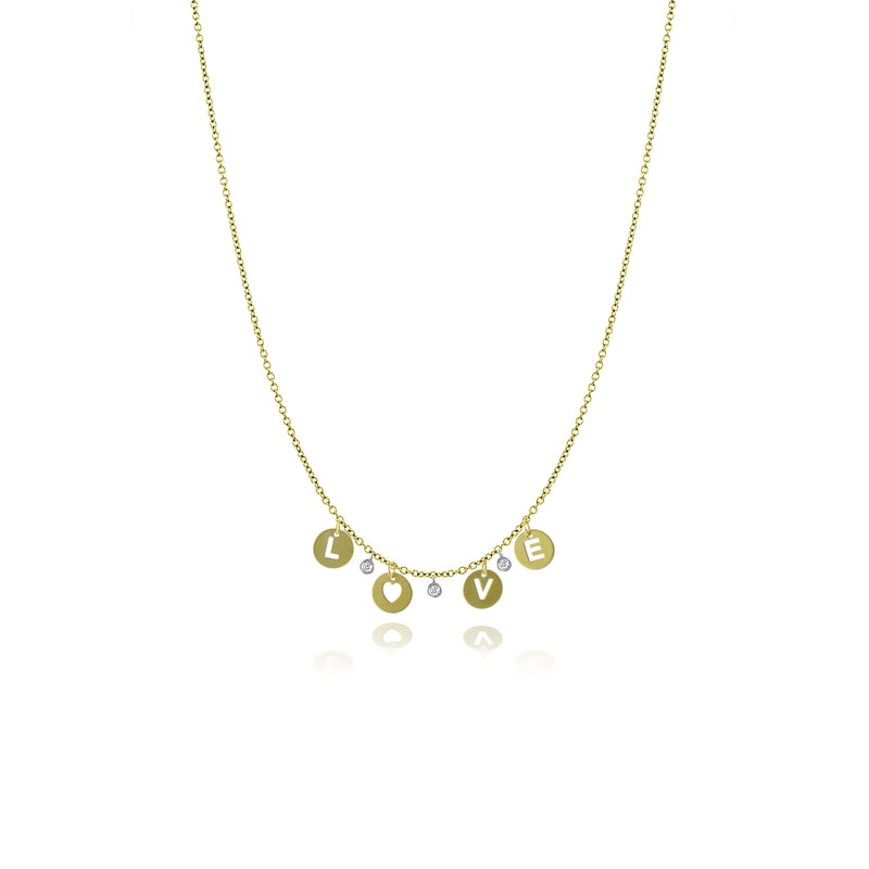 14k Gold High Polished Love Necklace