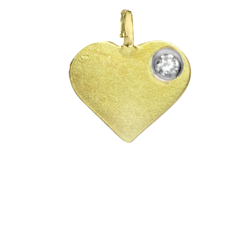 Yellow Gold Heart with Bezel