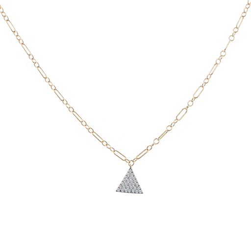 Pave Triangle Diamond Chain Necklace