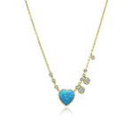 Opal Yellow Gold Heart Necklace