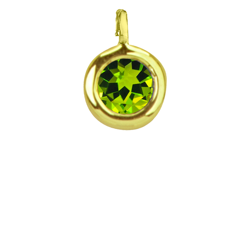Yellow Gold Peridot Bezel