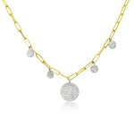 Yellow Gold Diamond Link Chain Necklace