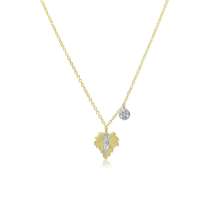 Yellow Gold Leaf Necklace