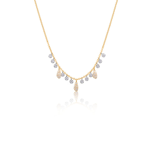 Yellow Gold Layering Necklace with Diamonds