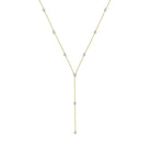 Yellow Gold Diamond Bezel Lariat Necklace