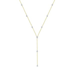 Yellow Gold Diamond Bezel Lariat Necklace