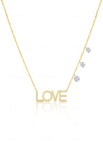 Diamond Love and Bezel Necklace