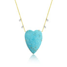 Gold Turquoise Heart Necklace 