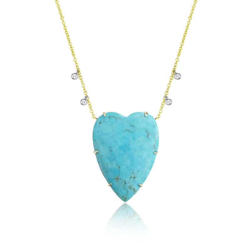 Gold Turquoise Heart Necklace 