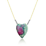 Ruby Mica Heart Necklace