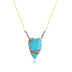 Heart Necklace with Turquoise Stone