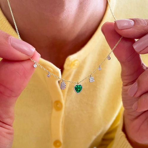 Delicate Emerald Heart Necklace