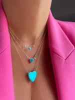Gold Turquoise Heart Necklace