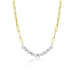 Paperclip  Diamond Tennis Necklace