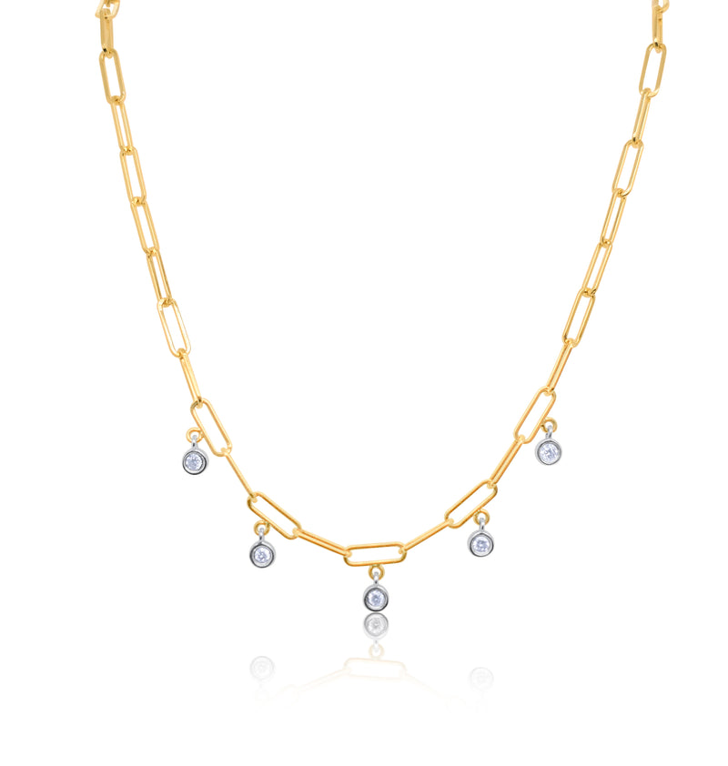 Dainty Pave Chain with Diamond Bezels
