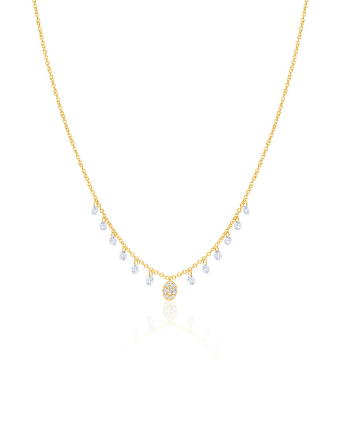 Yellow Gold Drilled Diamond Necklace