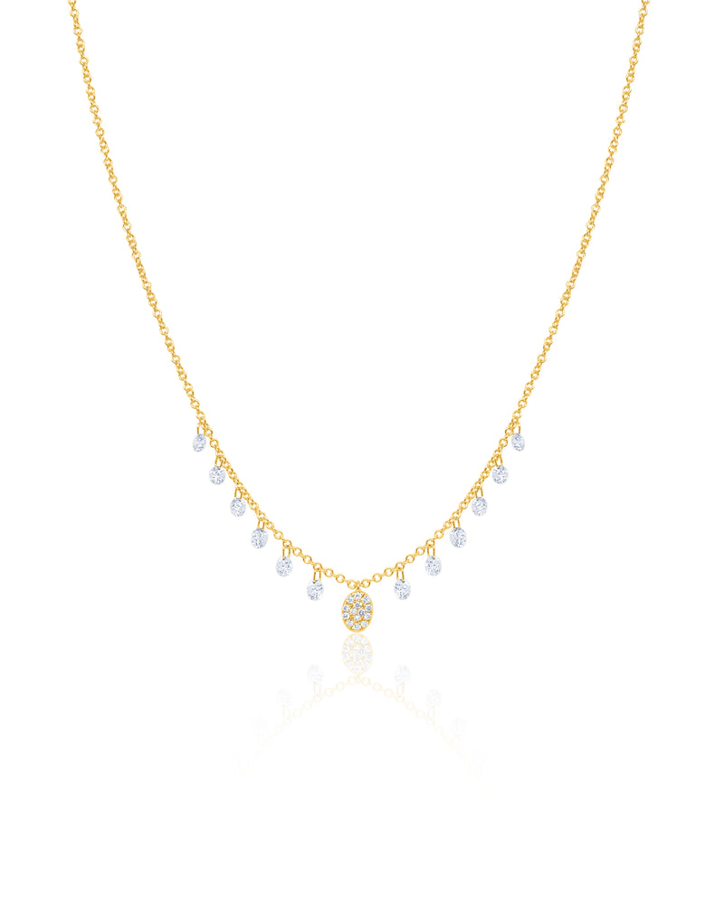 Yellow Gold Drilled Diamond Necklace