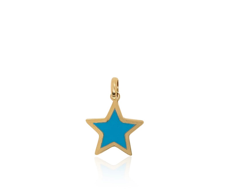 Truquoise Star Charm in 14kt Yellow Gold