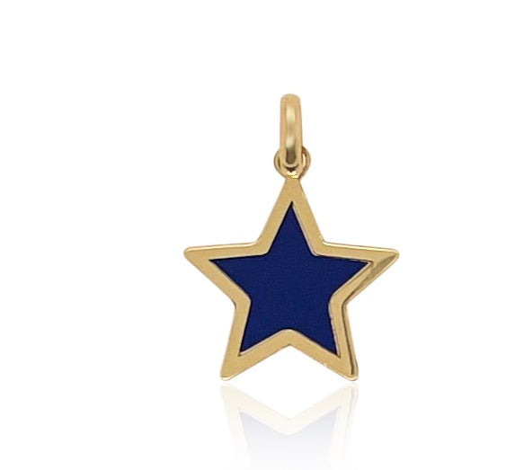 Lapis Star Charm in 14kt Yellow Gold