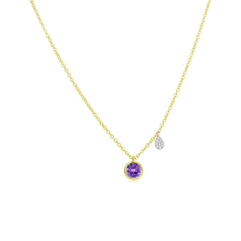 Sterling Silver February (Amethyst) Birthstone Necklace & Earrings Set  Created w | eBay