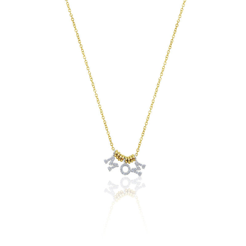 Yellow Gold Mom Necklace