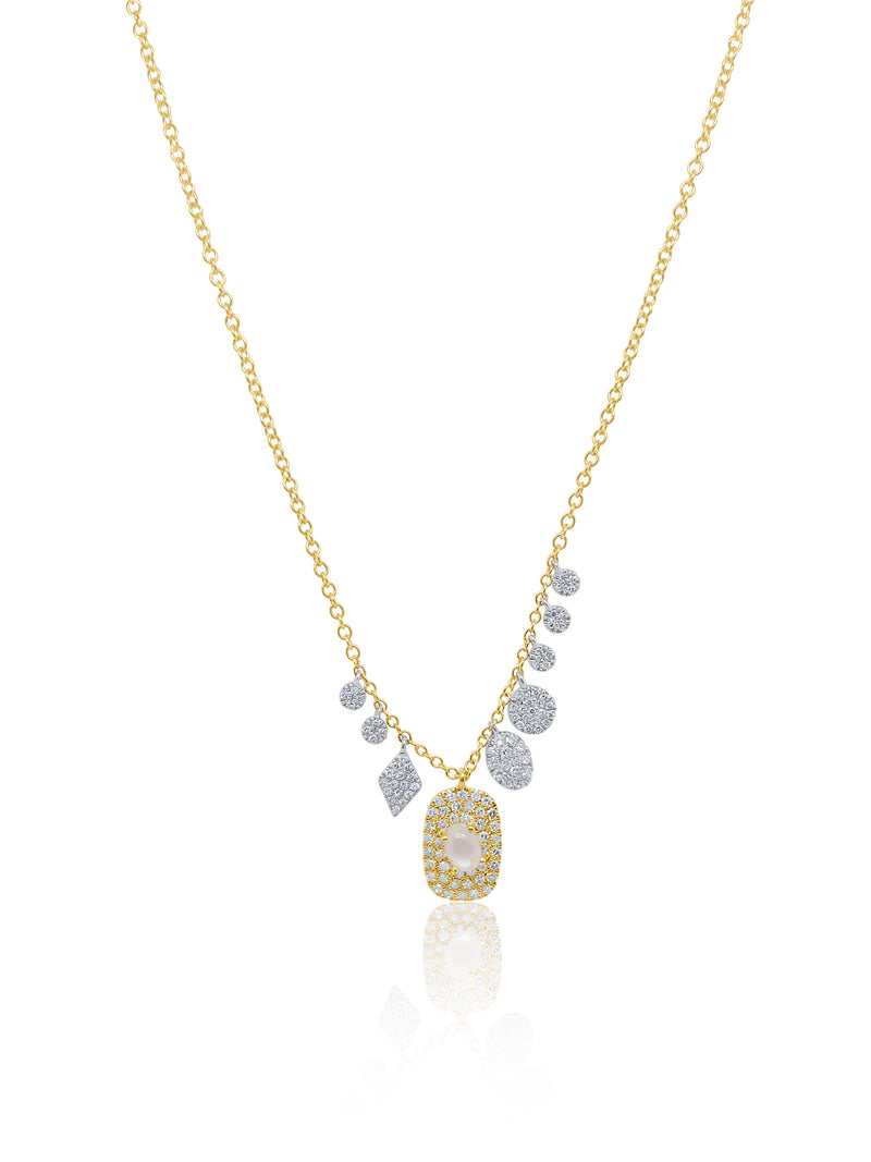 Yellow Gold And Moonstone Necklace