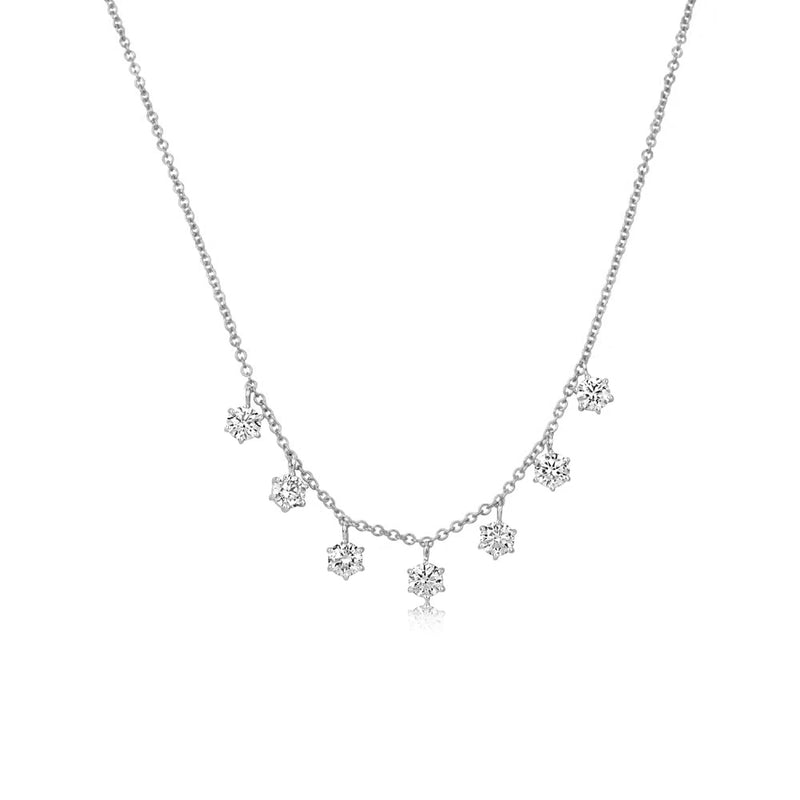 White Gold Diamonds Necklace White Sapphire