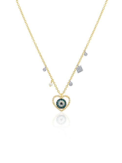 Yellow Gold Evil Eye Necklace