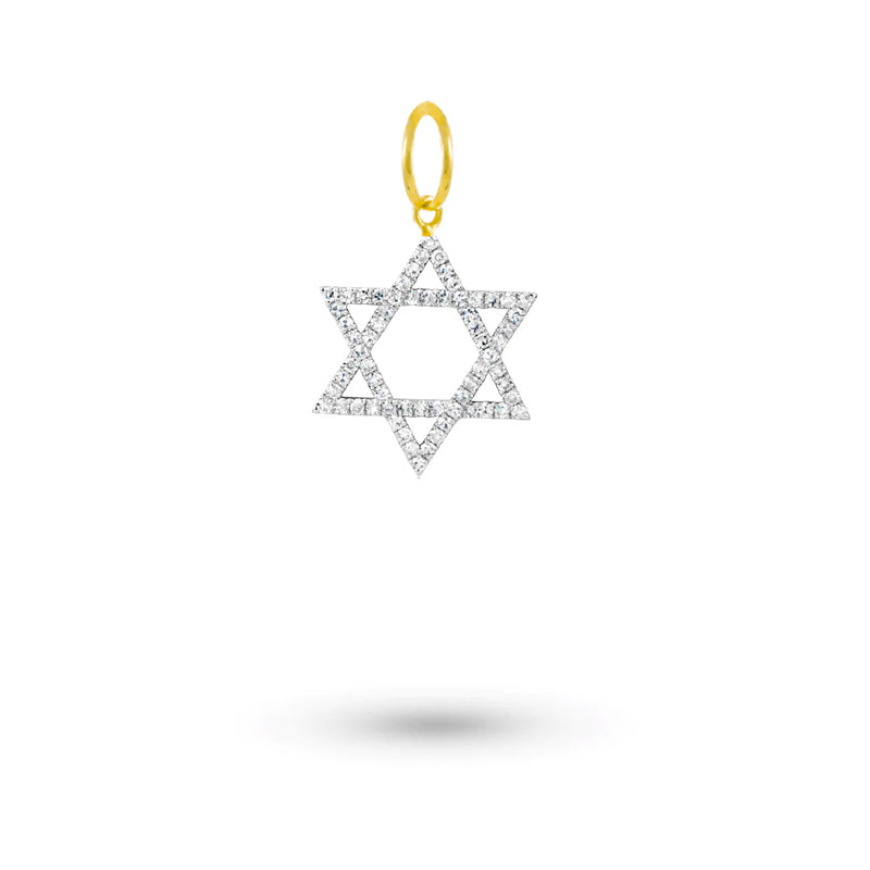 Yellow Gold Jewish Star Charm in Diamonds