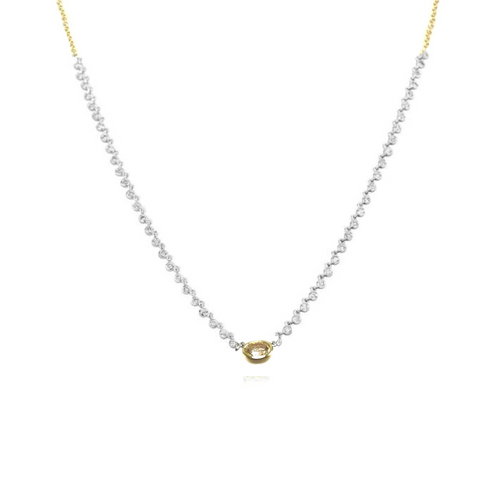 Two Toned Yellow Diamond Necklace