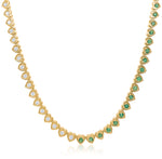Half and Half Emerald and Diamond Heart Necklace- ONLINE EXCLUSIVE