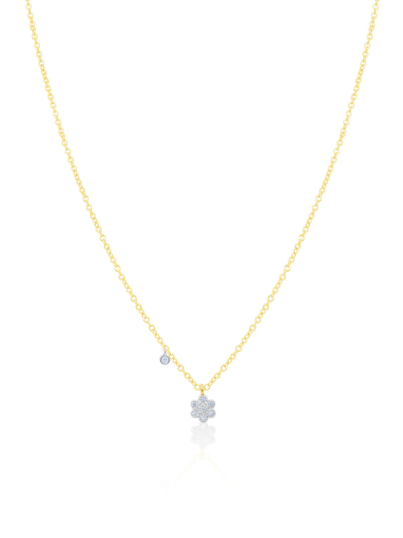 Dainty Yellow Gold Flower Necklace