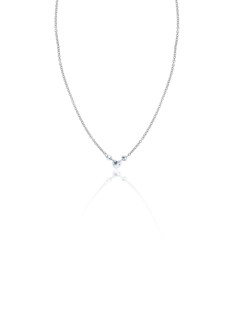 White Gold Diamonds and Diamond Heart Necklace