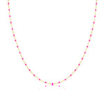 Pink Enamel Gold Necklace
