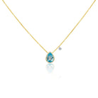 Blue Topaz Pear Necklace