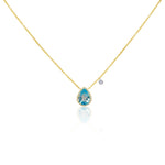 Blue Topaz Pear Necklace