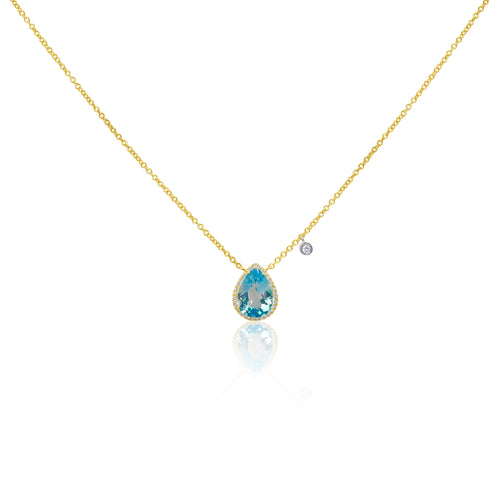 Blue Topaz Pear Necklace