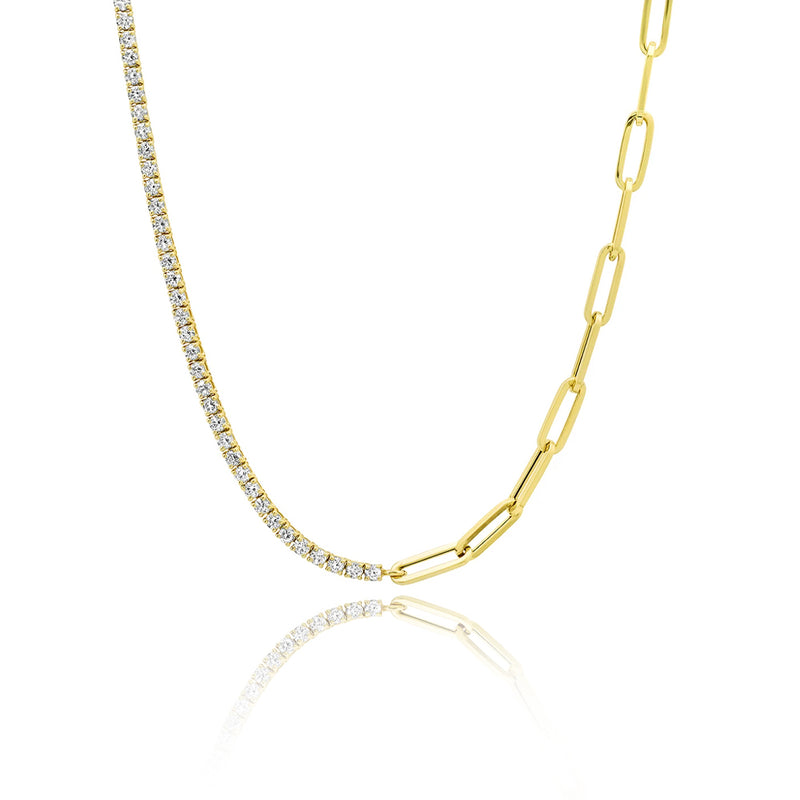 Mixed Shape Diamond Tennis Necklace| Gold And Diamond Necklace –  victorfinejewelry