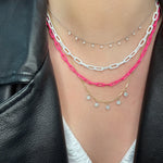 White Paperclip Chain Necklace