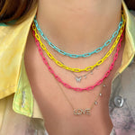 Yellow Paperclip Chain Necklace