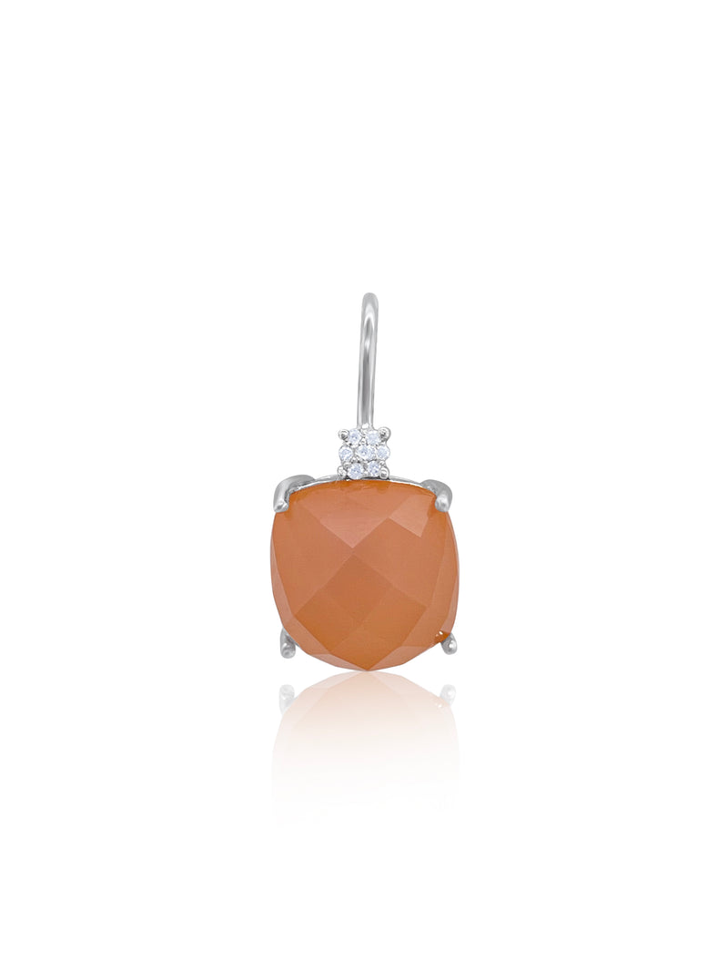 White Gold Moon Stone Earring
