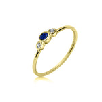 Yellow Gold Diamond and Blue Sapphire Band