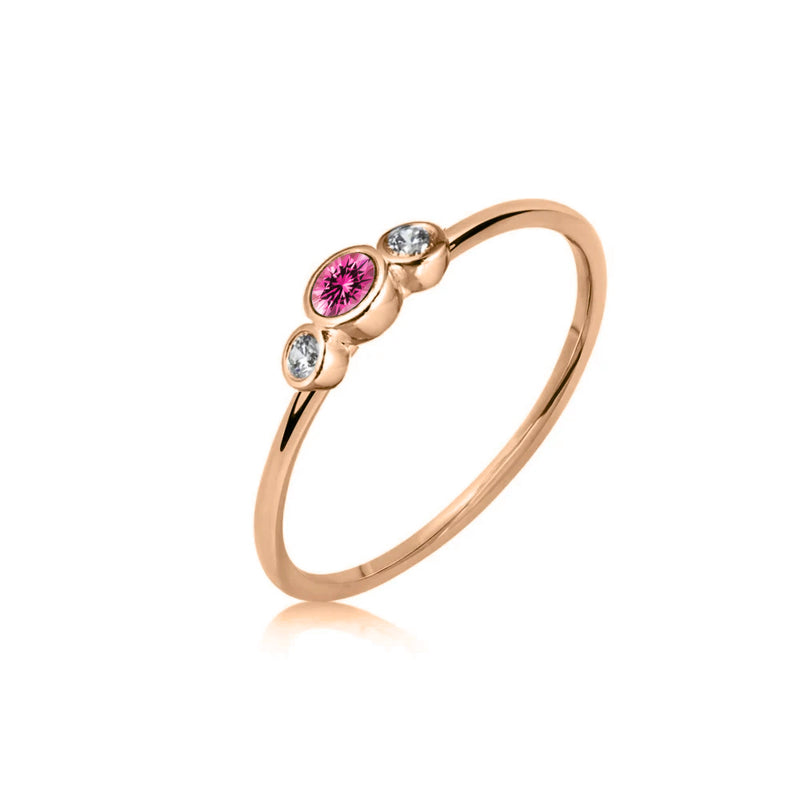 rose gold diamond and pink sapphire ring