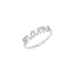 white and diamond "mama" ring