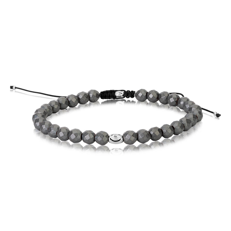 Grey Beaded Pull Cord Bracelet