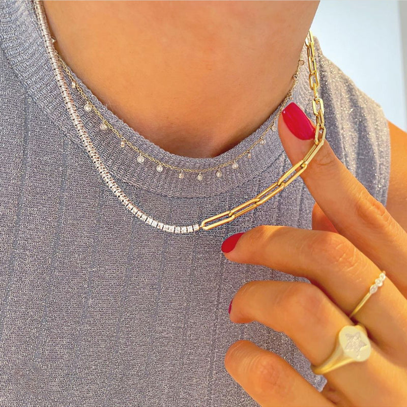 Half and Half Diamond Necklace
