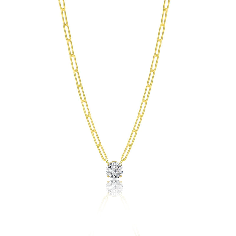 Diamond Solitaire Paperclip Chain (.47cts)