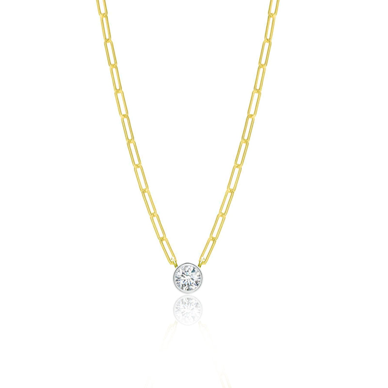 Bezel Set Diamond Necklace